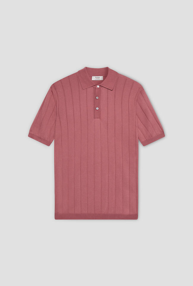 Polo a coste in cotone organico ROYAL RED - Ferrante | img vers.1300x/