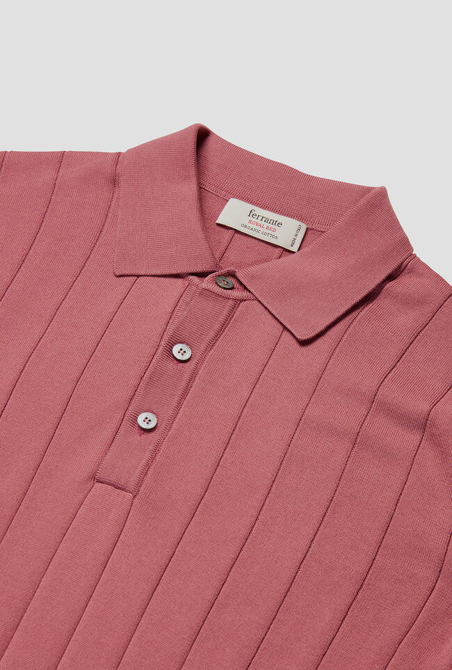 Polo a coste in cotone organico ROYAL RED - Ferrante | img vers.1300x/