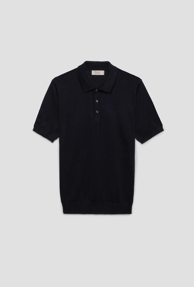 Polo in maglia in seta e cotone ROYAL RED - Ferrante | img vers.1300x/