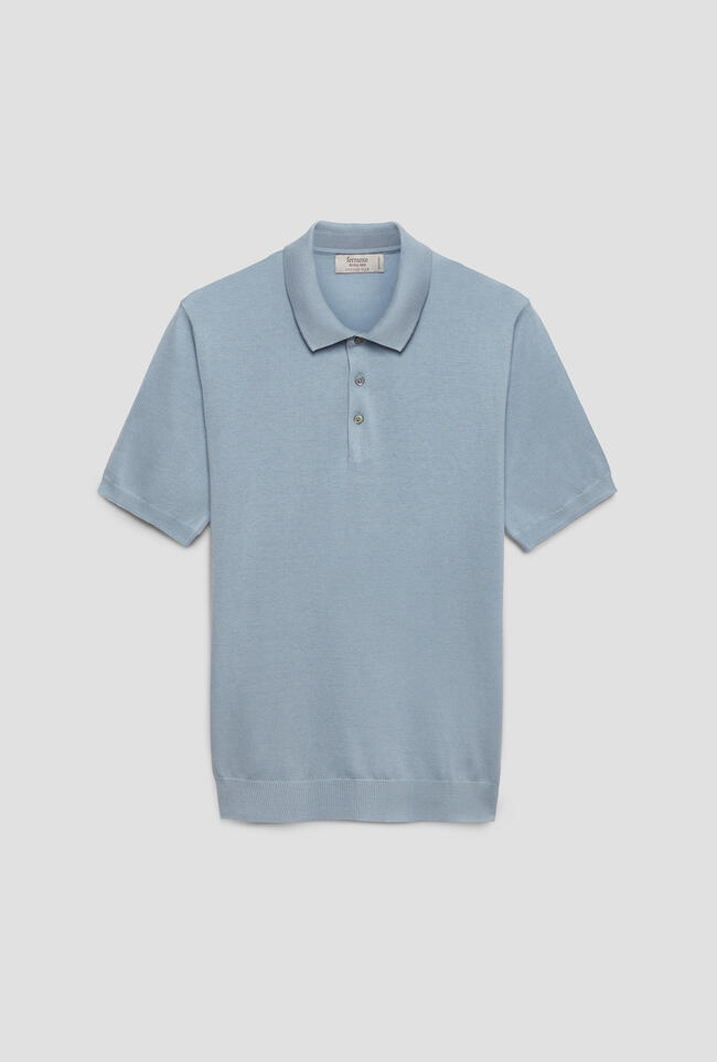 Polo in maglia in seta e cotone ROYAL RED - Ferrante | img vers.1300x/