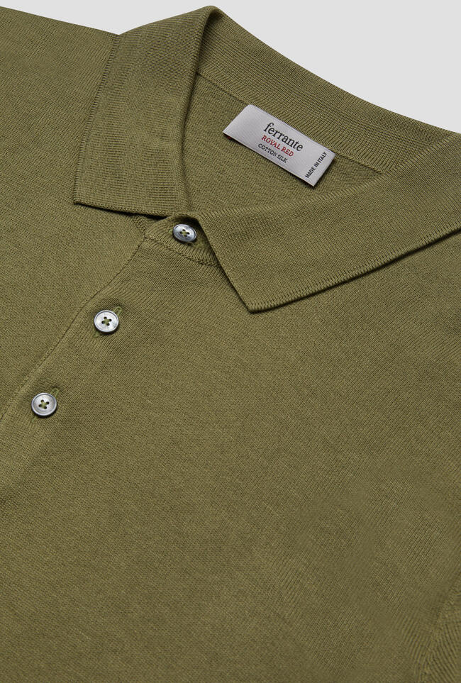 Polo in maglia in seta e cotone ROYAL RED - Ferrante | img vers.1300x/