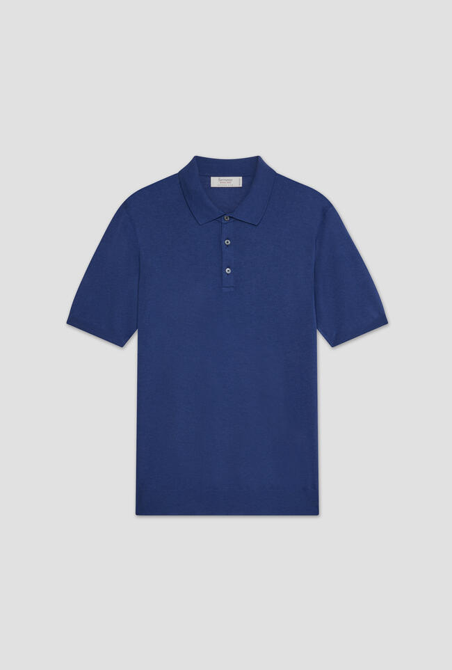 Polo in maglia in seta e cotone ROYAL RED - Ferrante | img vers.1300x/