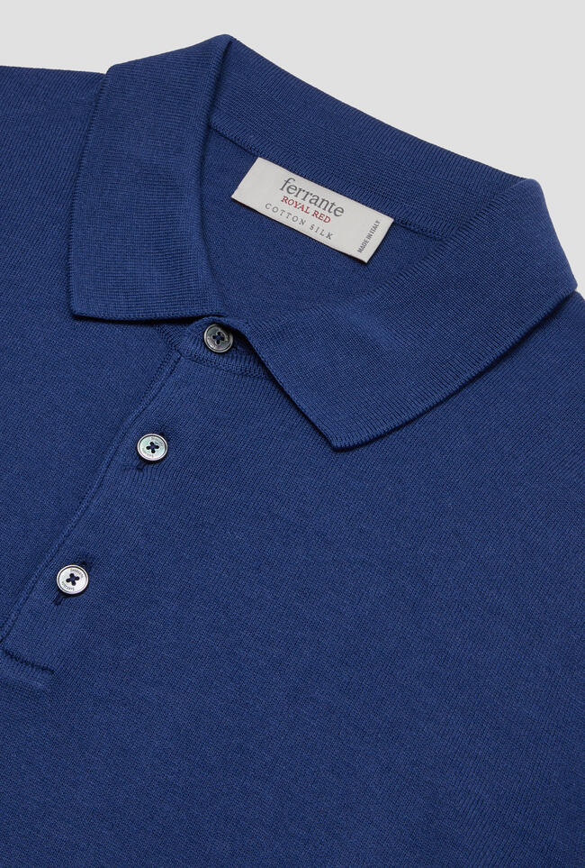 Polo in maglia in seta e cotone ROYAL RED - Ferrante | img vers.1300x/