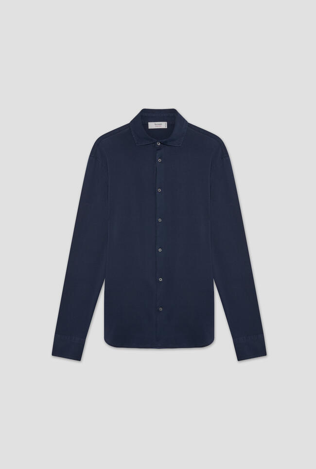 Garment-dyed ultralight jersey shirt ROYAL RED - Ferrante | img vers.1300x/