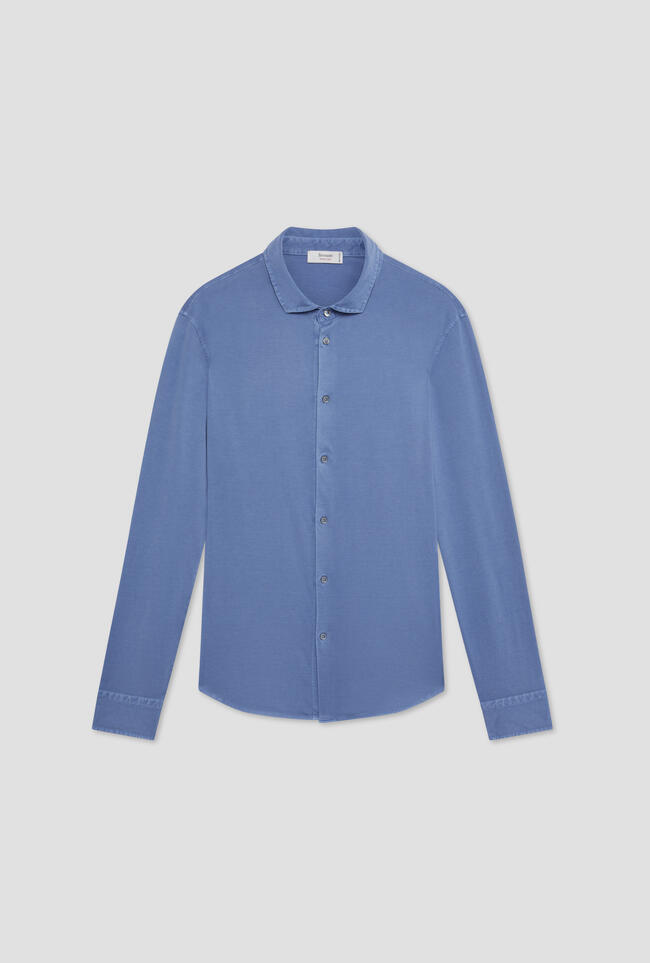 Garment-dyed ultralight jersey shirt ROYAL RED - Ferrante | img vers.1300x/