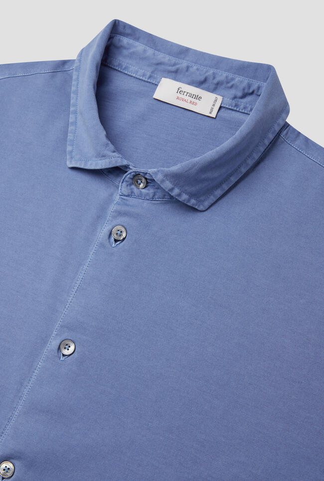 Garment-dyed ultralight jersey shirt ROYAL RED - Ferrante | img vers.1300x/