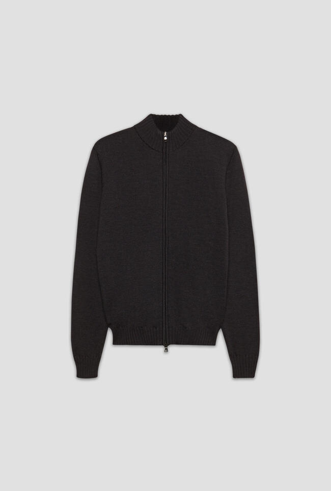 Giacca full zip in lana merino pettinata ESSENTIAL - Ferrante | img vers.1300x/