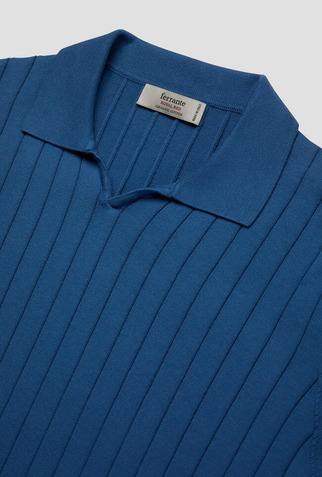 Ribbed buttonless polo shirt ROYAL RED - Ferrante | img vers.1300x/