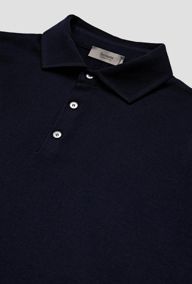 Polo with shirt collar in pure combed wool MAIN - Ferrante | img vers.1300x/