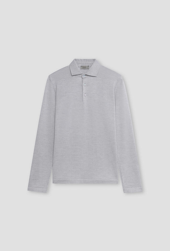 Polo with shirt collar in pure combed wool MAIN - Ferrante | img vers.1300x/