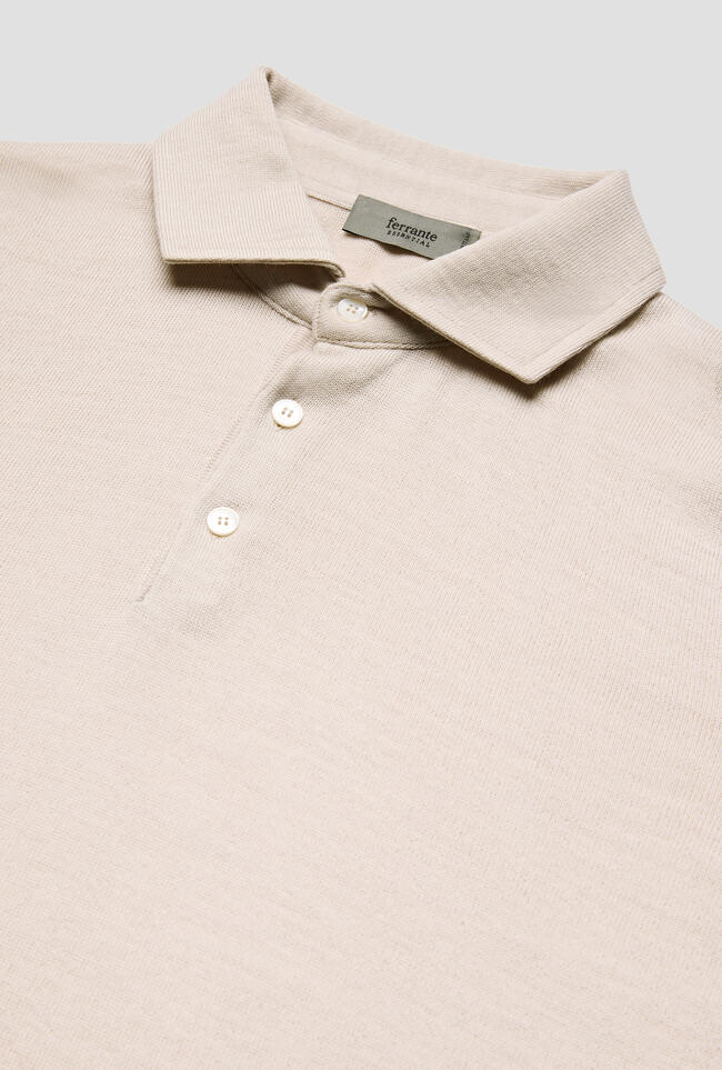 Polo with shirt collar in pure combed wool MAIN - Ferrante | img vers.1300x/