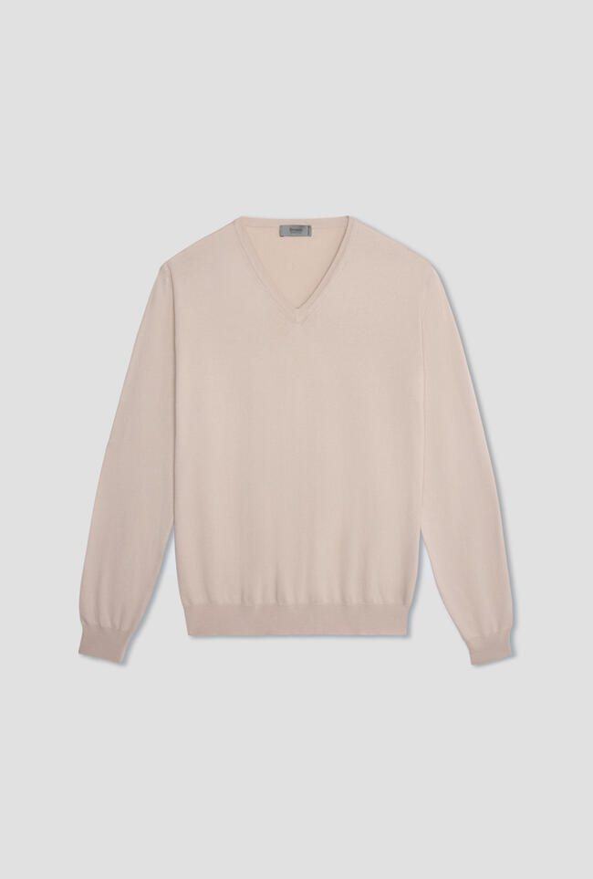 Pullover tinto in puro cotone ESSENTIAL - Ferrante | img vers.1300x/