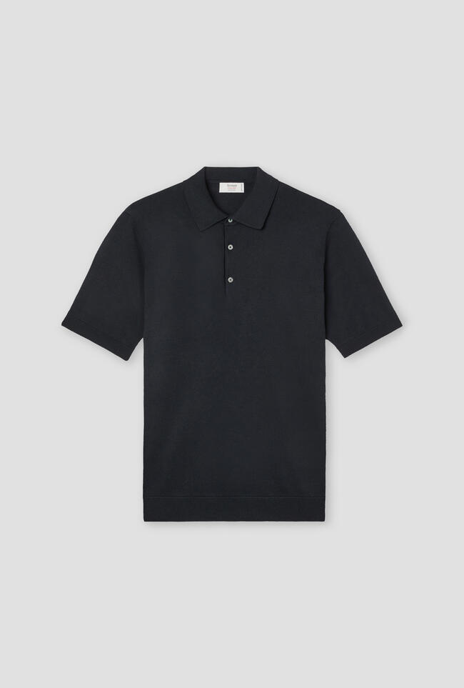 Polo in seta e cotone ROYAL RED - Ferrante | img vers.1300x/