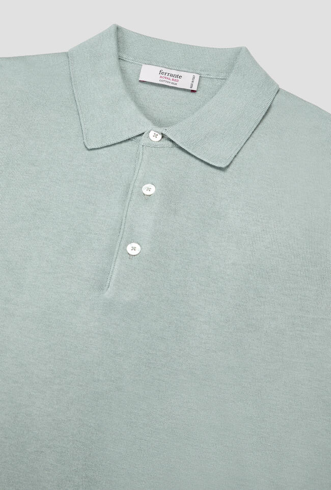 Polo in seta e cotone ROYAL RED - Ferrante | img vers.1300x/