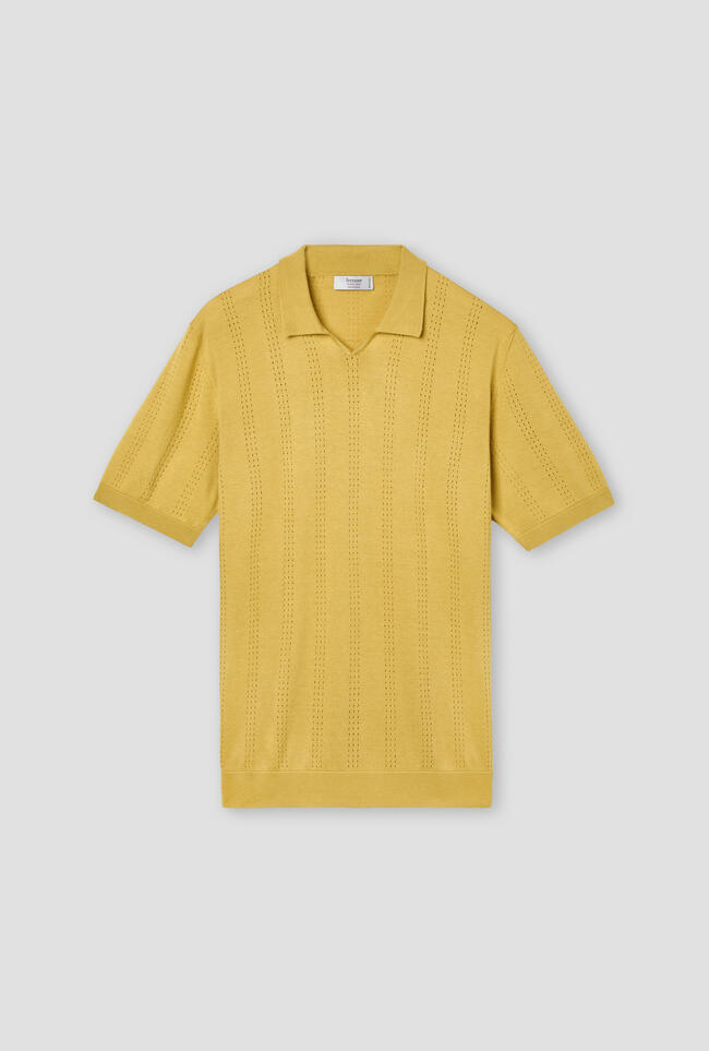 Polo senza bottoni in seta e cotone ROYAL RED - Ferrante | img vers.1300x/