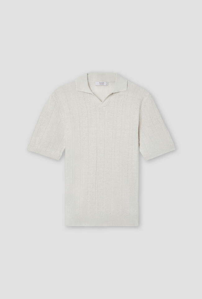 Polo senza bottoni in lino e cotone ROYAL RED - Ferrante | img vers.1300x/