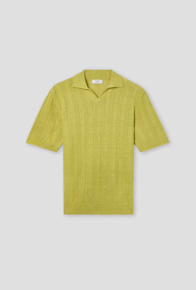 Polo senza bottoni in lino e cotone ROYAL RED - Ferrante | img vers.1300x/