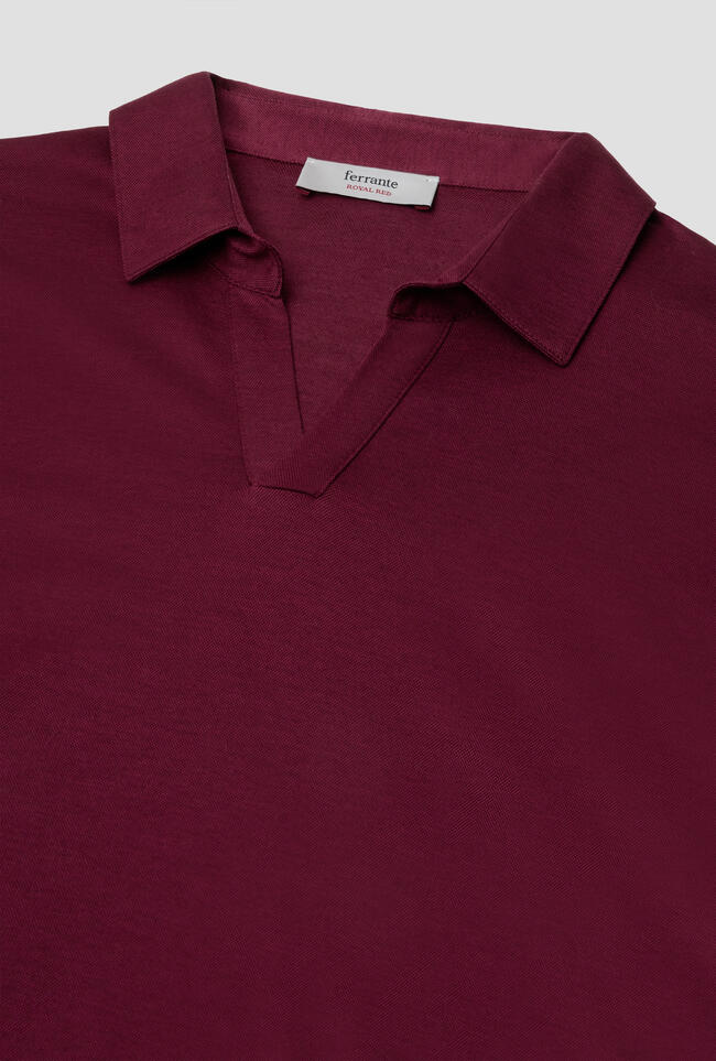 Buttonless jersey polo ROYAL RED - Ferrante | img vers.1300x/