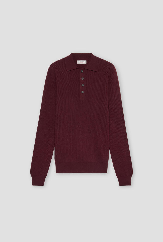 Polo a coste in lana e cashmere ROYAL RED - Ferrante | img vers.1300x/