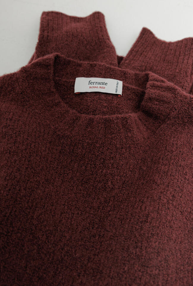 Cashmere blend bouclé crewneck ROYAL RED - Ferrante | img vers.1300x/