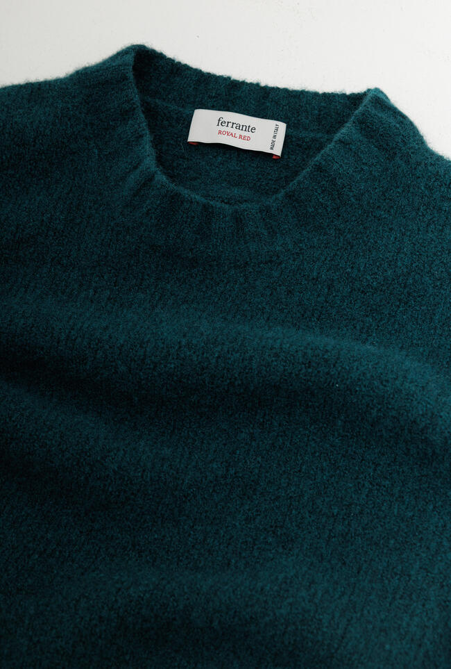 Cashmere blend bouclé crewneck ROYAL RED - Ferrante | img vers.1300x/