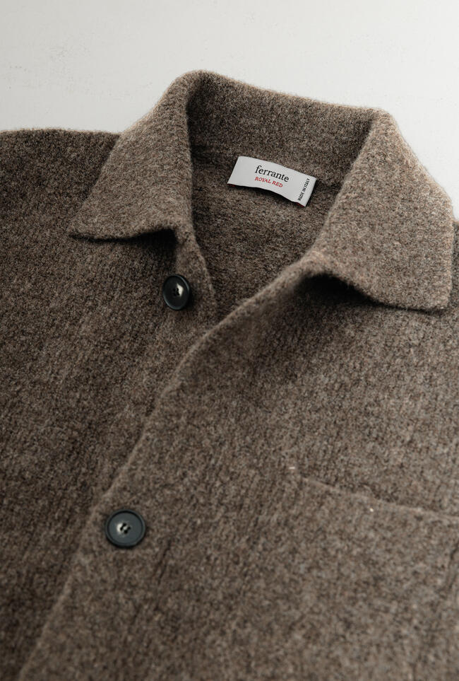 Giacca camicia bouclè in misto cashmere ROYAL RED - Ferrante | img vers.1300x/