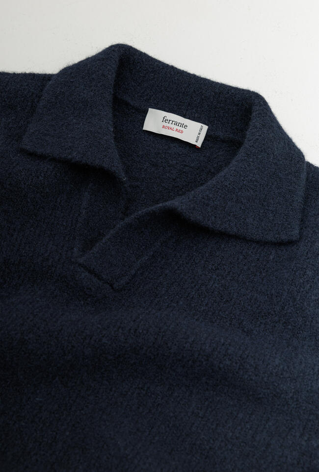 Polo bouclè in misto cashmere ROYAL RED - Ferrante | img vers.1300x/