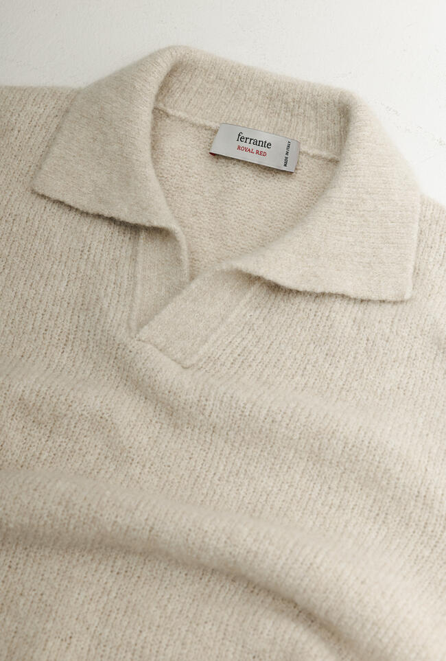 Polo bouclè in misto cashmere ROYAL RED - Ferrante | img vers.1300x/