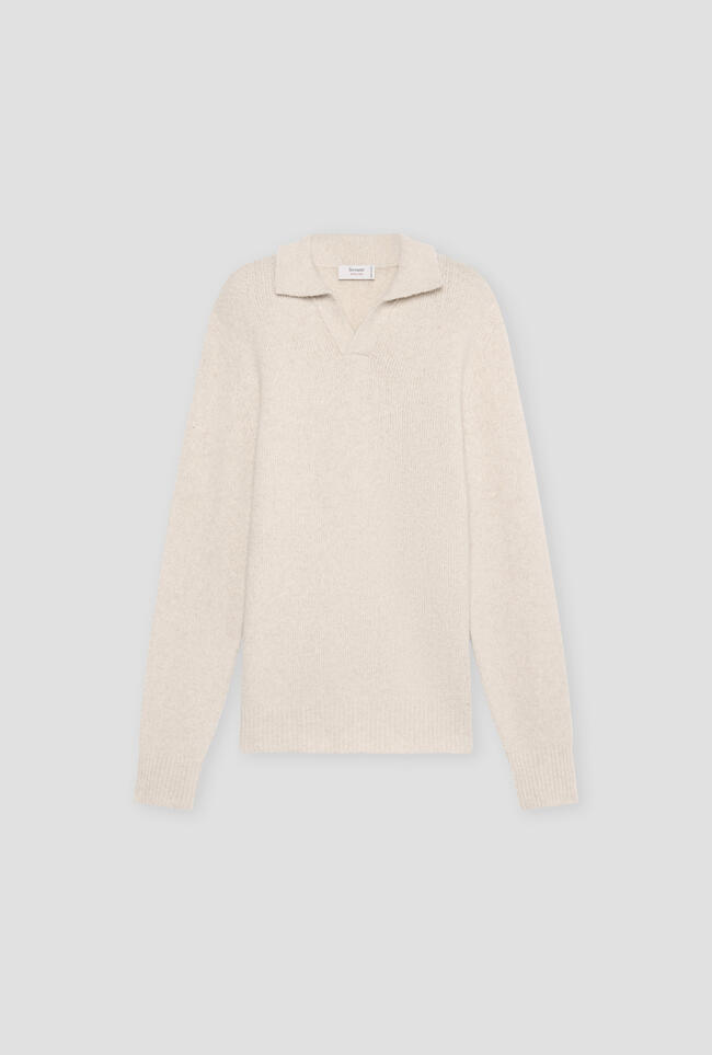 Cashmere blend bouclé polo ROYAL RED - Ferrante | img vers.1300x/
