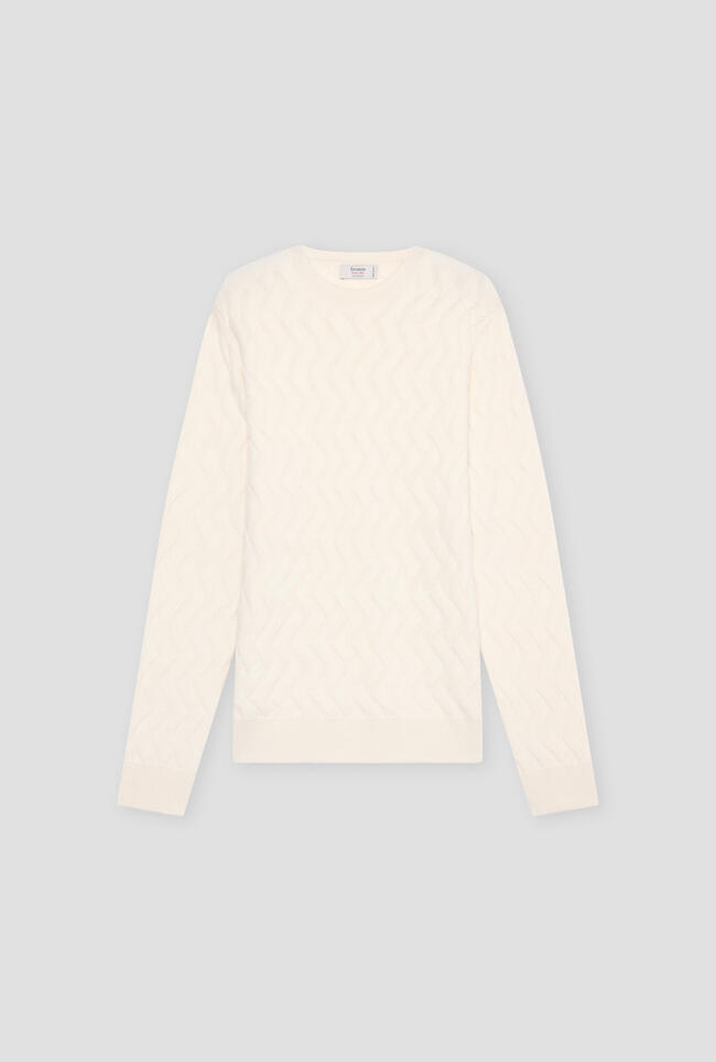 Girocollo con lavorazione in puro cashmere ROYAL RED - Ferrante | img vers.1300x/