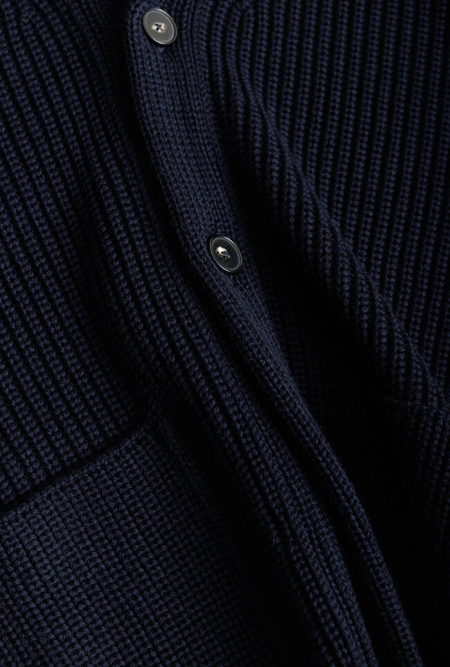 Cardigan con collo sciallato in lana triploritorto MAIN - Ferrante | img vers.1300x/