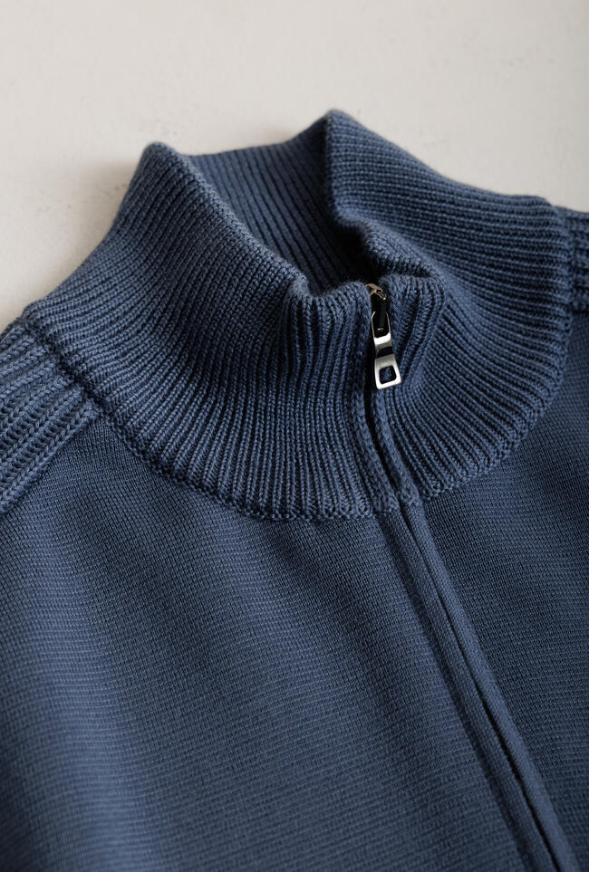 Full zip con maniche a coste in lana triploritorto MAIN - Ferrante | img vers.1300x/