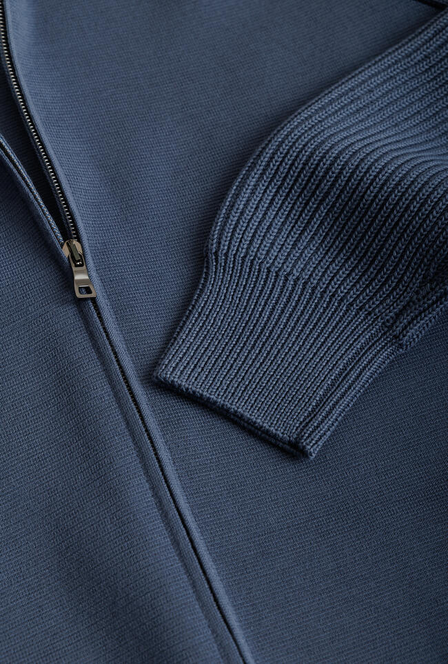 Full zip con maniche a coste in lana triploritorto MAIN - Ferrante | img vers.1300x/