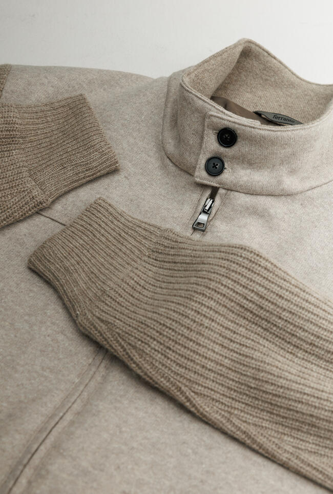 Bomber in lana con schiena e maniche in maglia MAIN - Ferrante | img vers.1300x/
