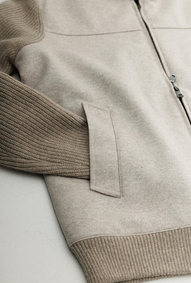 Bomber in lana con schiena e maniche in maglia MAIN - Ferrante | img vers.1300x/
