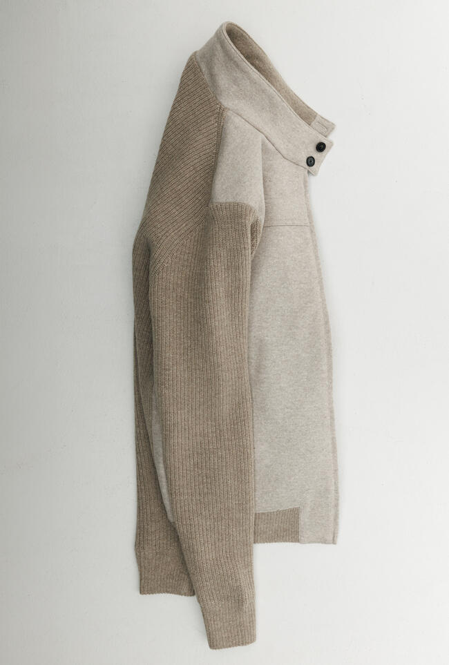 Bomber in lana con schiena e maniche in maglia MAIN - Ferrante | img vers.1300x/