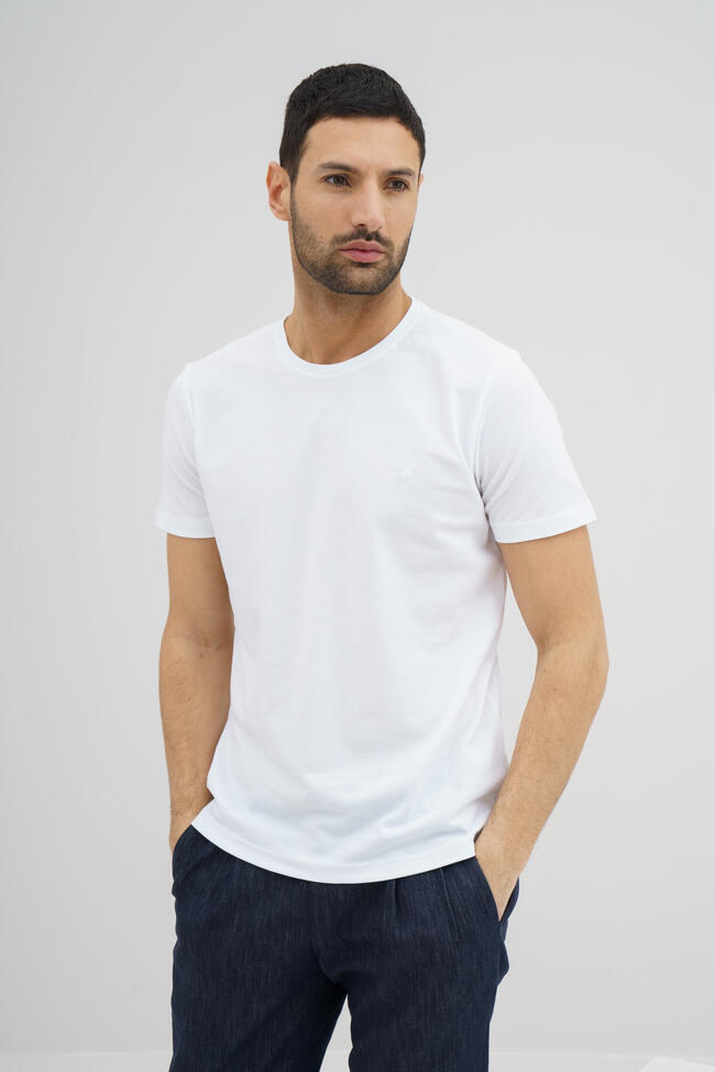 Elastic jersey T-shirt with embroidery ESSENTIAL - Ferrante | img vers.1300x/