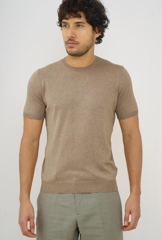 Silk and cotton crew neck ROYAL RED - Ferrante | img vers.1300x/