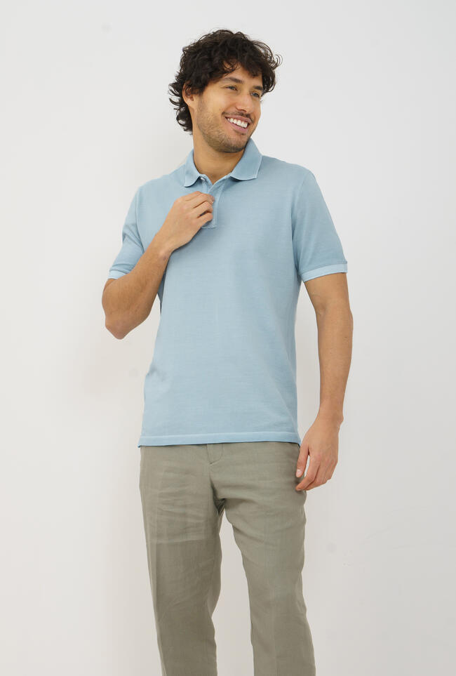 Cold-dyed pique polo shirt MAIN - Ferrante | img vers.1300x/
