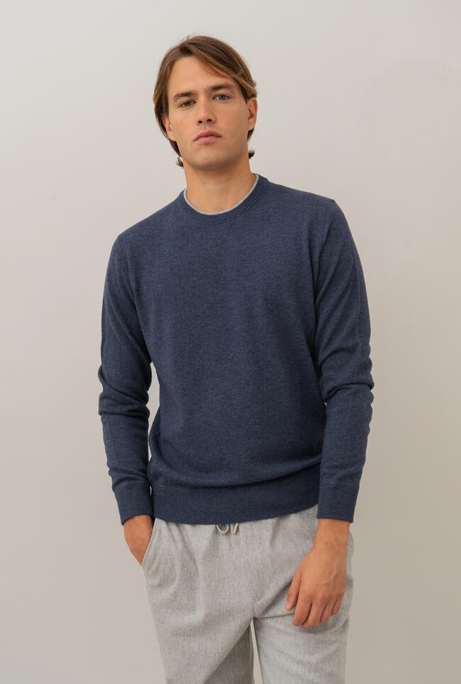 Felpa in maglia girocollo in lana cardata ESSENTIAL - Ferrante | img vers.1300x/