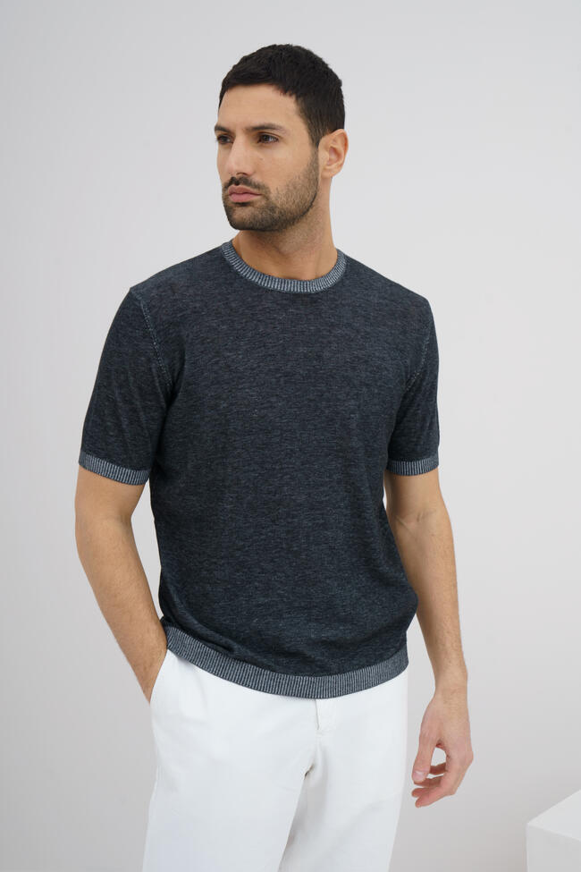 T-shirt vanisè in cotone crêpe MAIN - Ferrante | img vers.1300x/