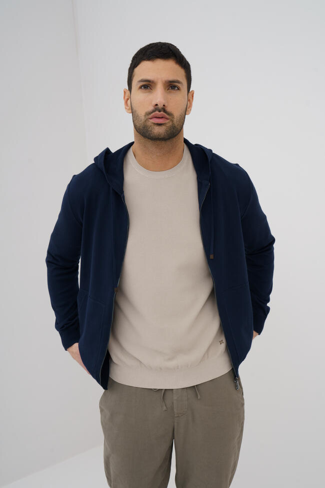 Felpa in maglia in cotone organico ROYAL RED - Ferrante | img vers.1300x/