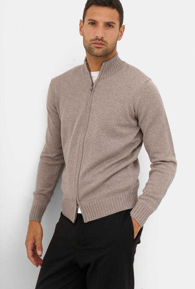 Giacca full zip in lana merino pettinata ESSENTIAL - Ferrante | img vers.1300x/