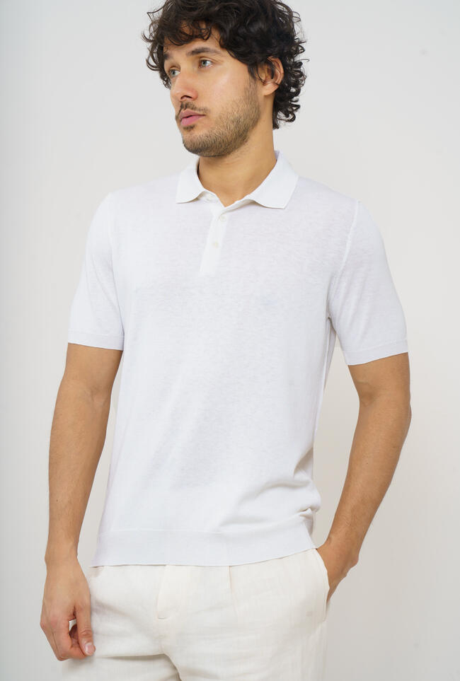 Polo in seta e cotone ROYAL RED - Ferrante | img vers.1300x/