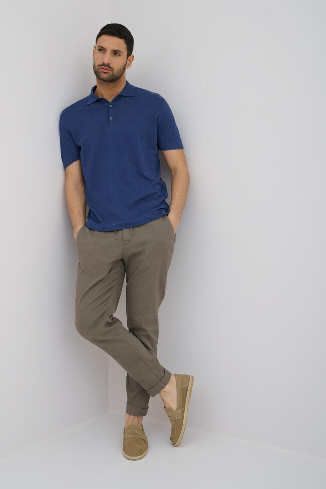 Polo in Lino e cotone ROYAL RED - Ferrante | img vers.1300x/