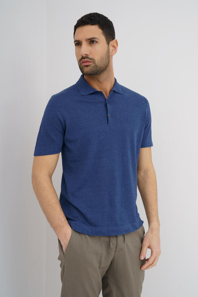 Polo in Lino e cotone ROYAL RED - Ferrante | img vers.1300x/
