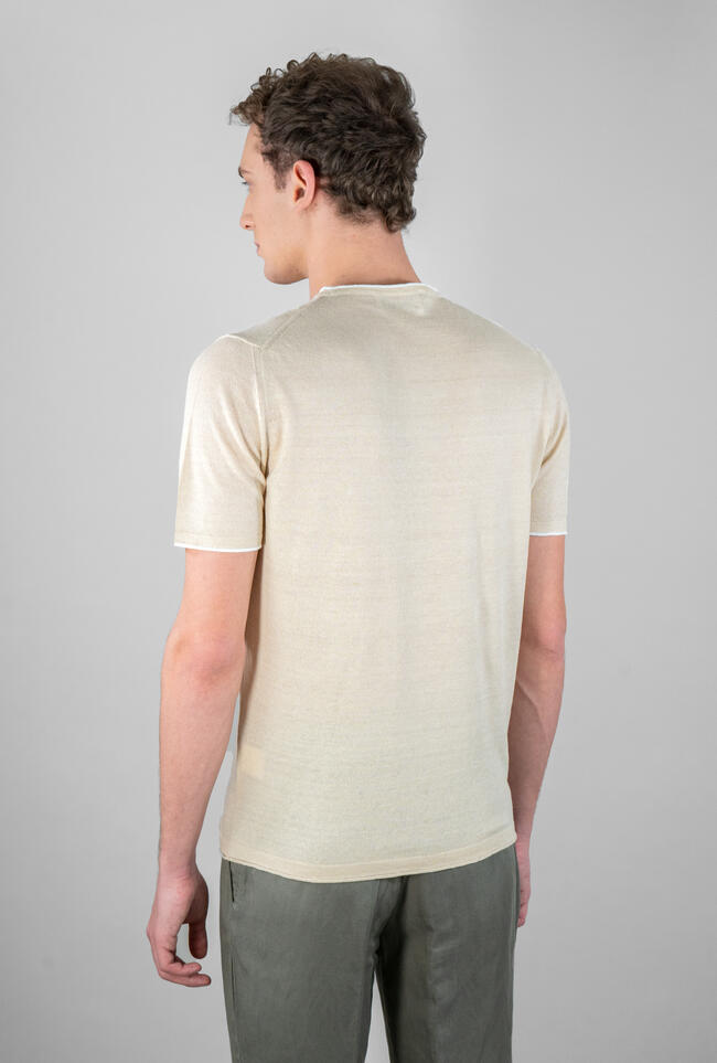 T-shirt in maglia in lino e cotone da Uomo Modello GIROCOLLO | Collezione  ROYAL RED | Ferrante
