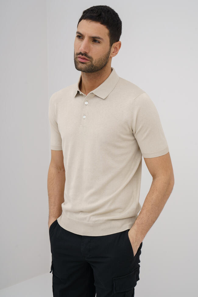 Polo in maglia in seta e cotone ROYAL RED - Ferrante | img vers.1300x/