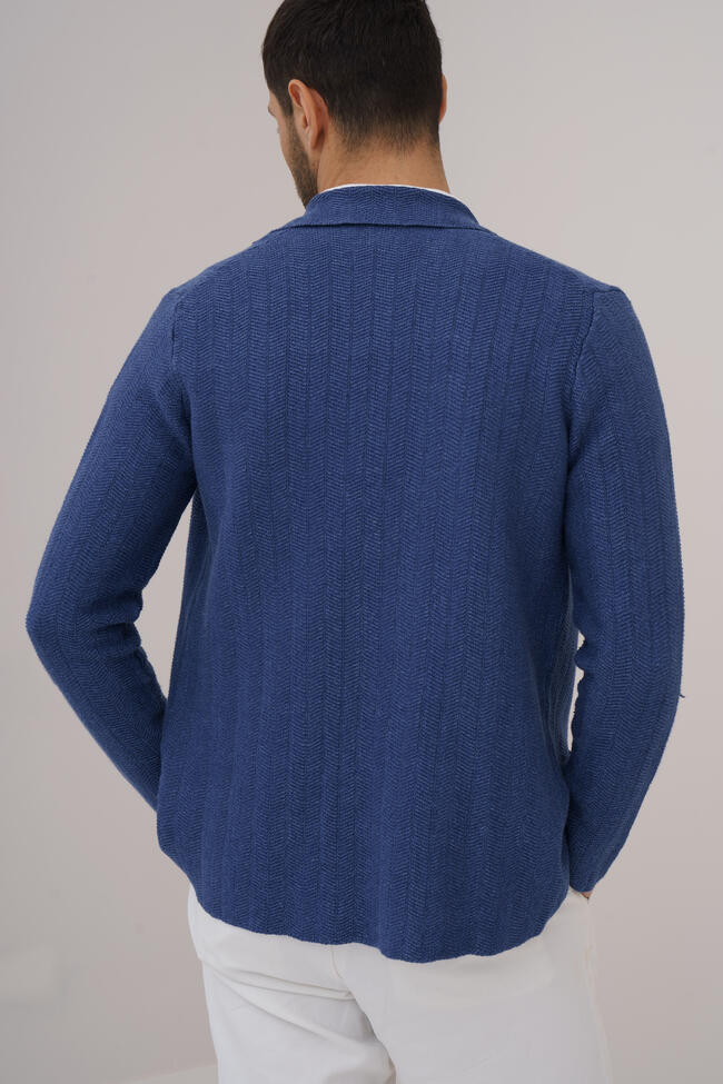 Giacca spinata in misto lino ROYAL RED - Ferrante | img vers.1300x/