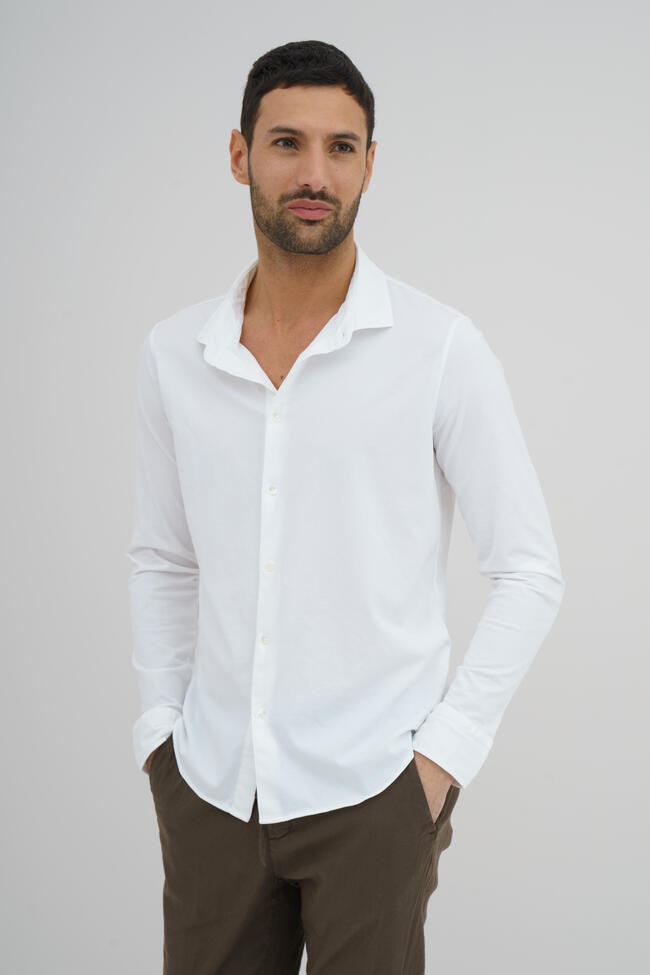 Garment-dyed ultralight jersey shirt ROYAL RED - Ferrante | img vers.1300x/